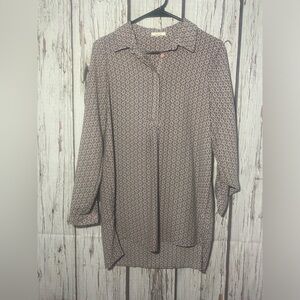 Pleione Elegantly Patterned Versatile Tunic Blouse